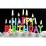 Happy Birthday Colorful Letter Candles White Cake Hd Widescreen 