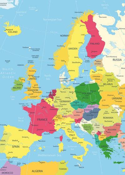 Geografska Karta Evrope Sa Drzavama Geografska Karta Severne Evrope