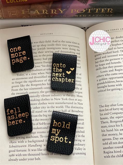 Set Of 2 Magnetic Bookmarks Fell Asleep Here Pattern Of Etsy