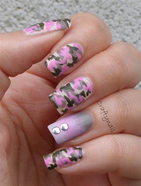 Love Pink Camo Nails Camo Nail Art Nail Art Gel Camouflage Nails