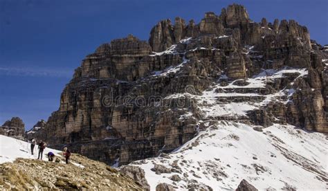 Spectacular And Imposing View Of The Huge Paterno Mount In The Dolomite