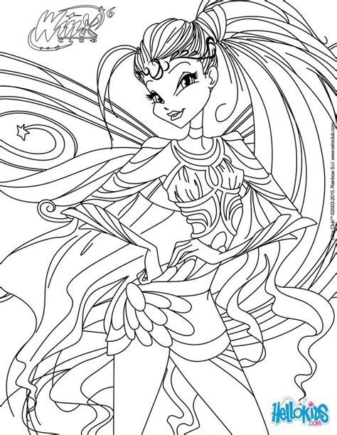 WINX CLUB Coloring Pages Stella Transformation Bloomix Cartoon