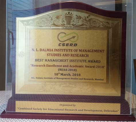 Best Management Institute Award Research Excellence And Academic