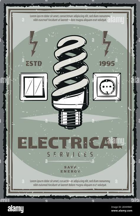 Electrical Work Retro Poster Of Power System Installation And