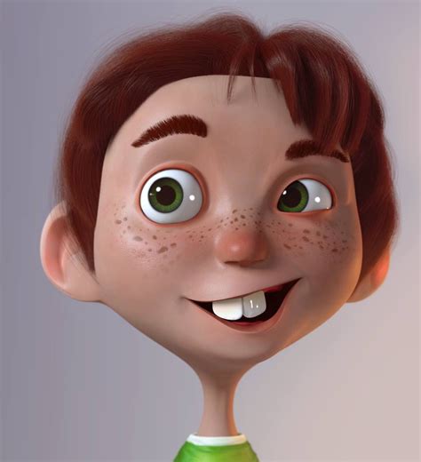 A Close Up Of A Cartoon Character With Freckles On His Face And Eyes