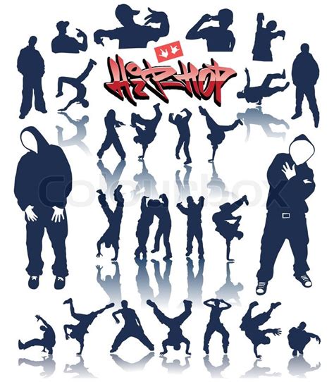 Dance Persons Breakdance Vector Hip Hop Graffiti Stock Vector