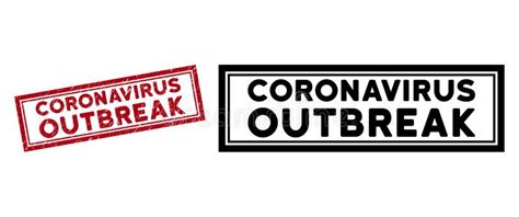 Grunge Coronavirus Outbreak Rectangle Frame Stamp Stock Illustration