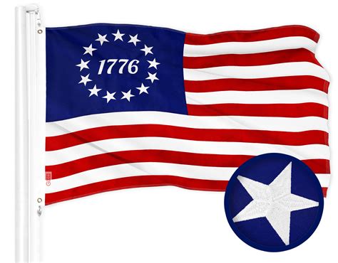 G128 Betsy Ross 1776 Flag 3x5 Ft Toughweave Series Embroidered 300d