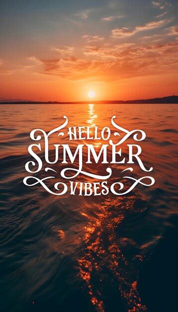 Premium Psd Hello Summer Vibes Summer Sunset Poster