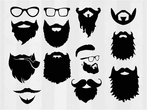 Beard Svg Beard Clipart Mustache Template Beard Stickers