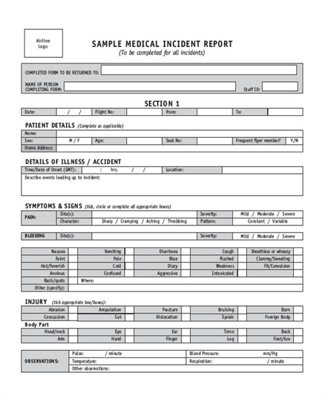 Free 13 Sample Incident Report Forms In Pdf Ms Word Excel