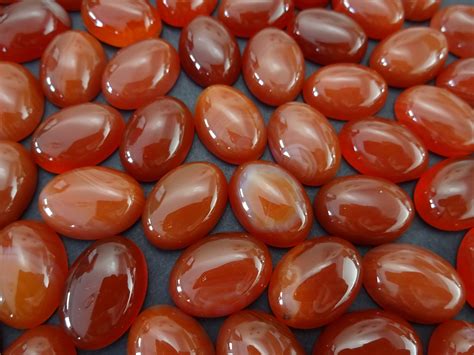 18x13mm Natural Orange Red Agate Cabochon Oval Cabochon Polished