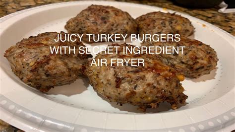 How to make better hamburger patties in an air fryer. LOW CARB JUICY TURKEY BURGERS - AIR FRYER - YouTube