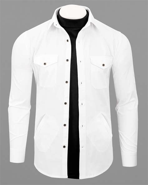 Bright White Premium Cotton Heavyweight Overshirt 6196-MB-OS-P141-38