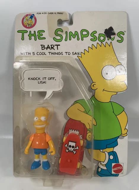Vtg 1990 The Simpsons Bart Mattel Figure Nib Bart Simpson Knock It Off