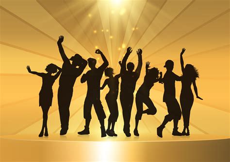 Party People Dancing On A Golden Podium 700819 Vector Art At Vecteezy