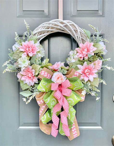 Front Door Wreath Farmhouse Wreath T For Her Spring Etsy Floral