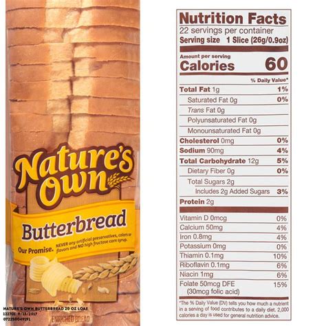 Natures Own Butterbread Bread 20 Oz From Meijer Instacart