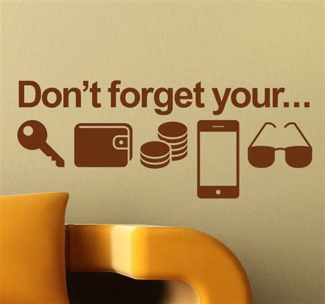 Dont Forget Your Keys Wall Decor Tenstickers
