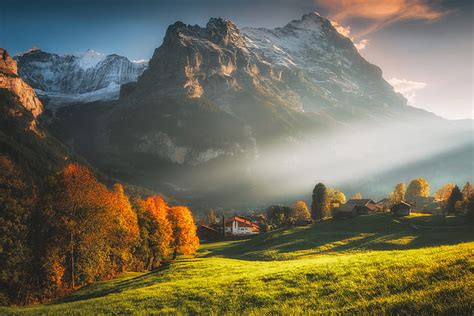 Hd Wallpaper Grindelwald Swiss Alps Switzerland Snowy Peak