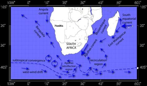 Because ocean currents transfer heat from one region to another, it has a significant impact on earth's weather and climate. Map of southern Africa, showing the coastline of Namibia and the cold... | Download Scientific ...