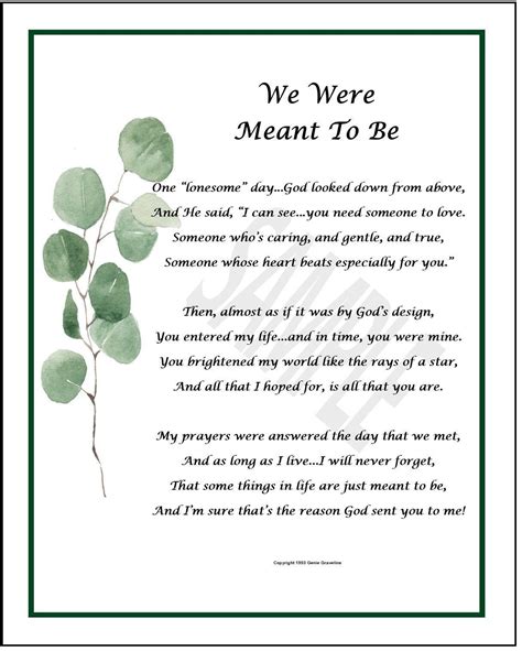 We Were Meant To Be Digital Download Love Poems Poems For Etsy In