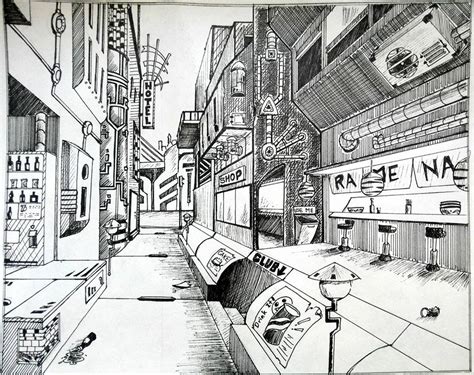 Pen One Point Perspective By Skyfer7 On Deviantart