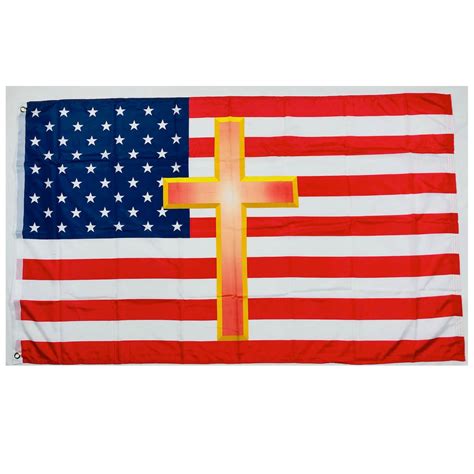 American Christian Flag Usa Flag With Cross 3 X 5 Ft