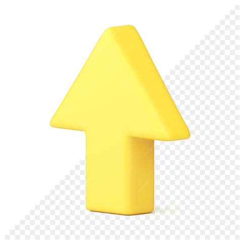 Premium Psd Arrow Pointed Up Yellow Directional Navigation Cursor 3d Icon