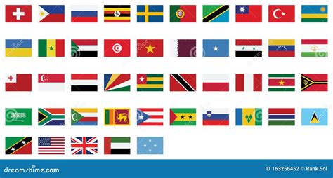 World Flag Isolated Vector Illustration Set Every Single Flag You Can