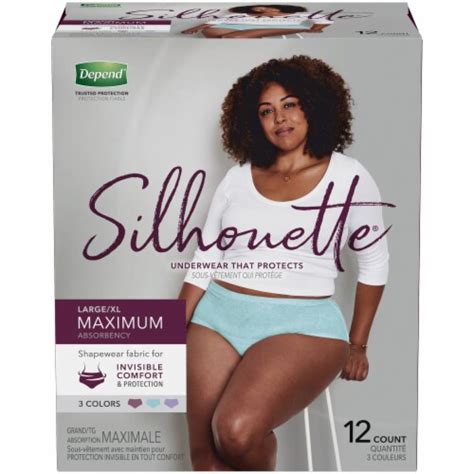 Depend Silhouette Lxl Maximum Absorbency Incontinence Underwear For Women 12 Ct King Soopers