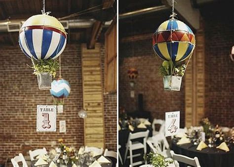 Hot Air Balloon Wedding Theme Wedding Table Centerpieces Diy Hot Air