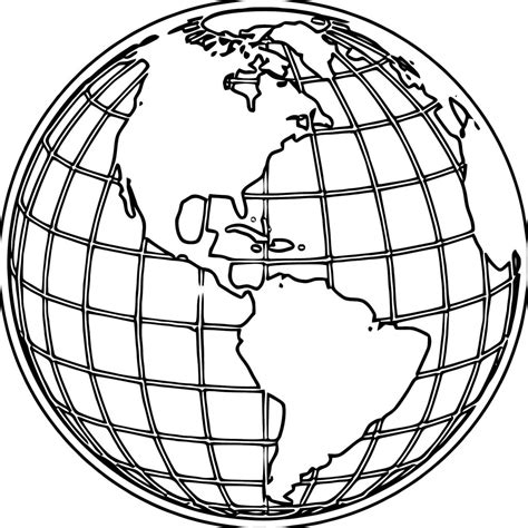 Earth Globe World Coloring Page