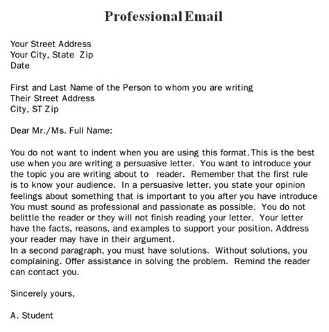 Email Writing Template Professional Williamson