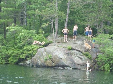 Jump Rock At Rattlesnake Cove Picture Of Squam Lake New