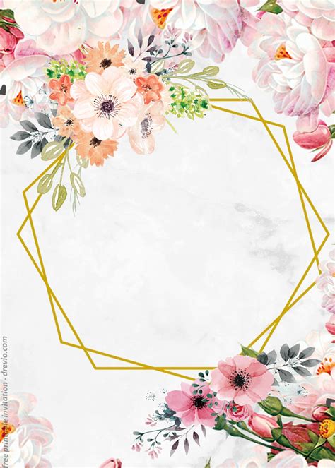 Check spelling or type a new query. FREE Vintage Floral Watercolor with Marble Invitation ...