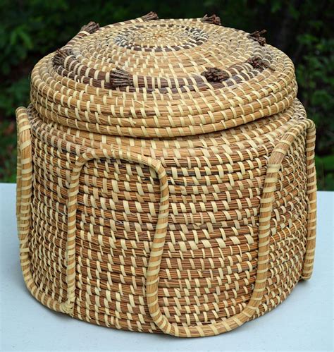 Sweetgrass Basket Made By The Gullah Culture Of Coastal Georgia And South Carolina Usa The