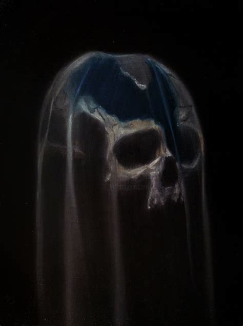 Levitating Skull Under Veil Peinture Par Maksim Krapht Artmajeur
