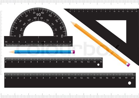 Black Ruler Measuring Scale Stock Vector Colourbox