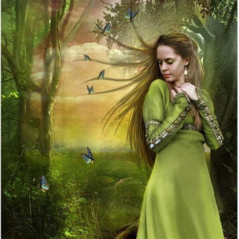 Green Fairy Fantasy Butterflies Lady Fairy Hd Wallpaper Peakpx