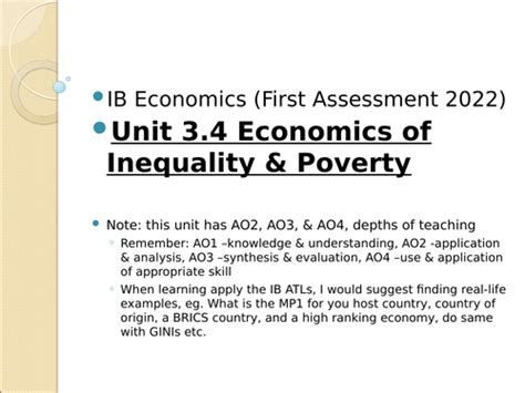 Unit 34 Economics Of Inequality And Poverty Teaching Resources