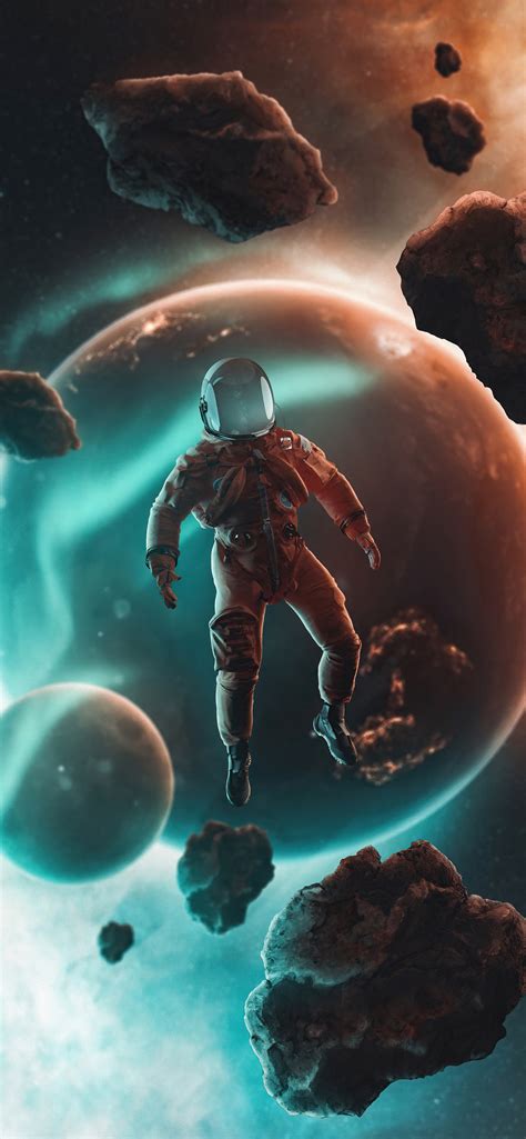 1242x2688 Astronaut Falling From Space To Earth Iphone Xs Max Hd 4k