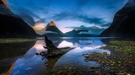 Hd Wallpaper Mountains And Lake During Daytime New Zealand Milford