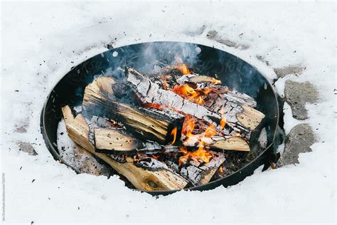 Winter Campfire By Stocksy Contributor Jen Grantham Stocksy