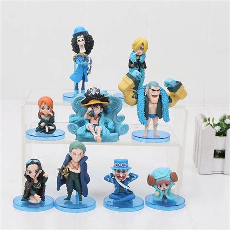 9pcsset One Piece Anime Action Figure Boa Nami Luffy 20th Anniversary