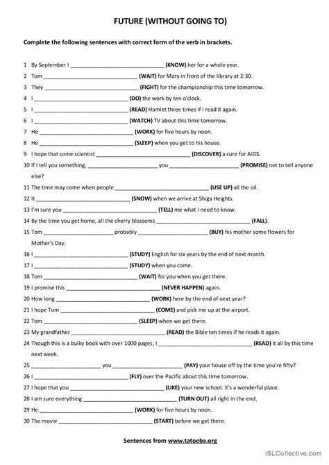 Future Tenses With Will Simple Con English Esl Worksheets Pdf And Doc