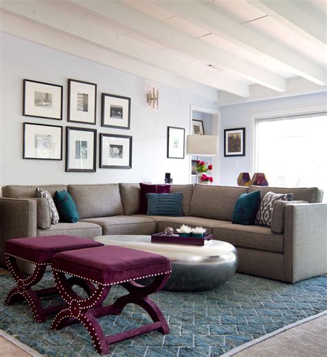 Teal And Plum Living Room Contemporary Living Room Los Angeles By