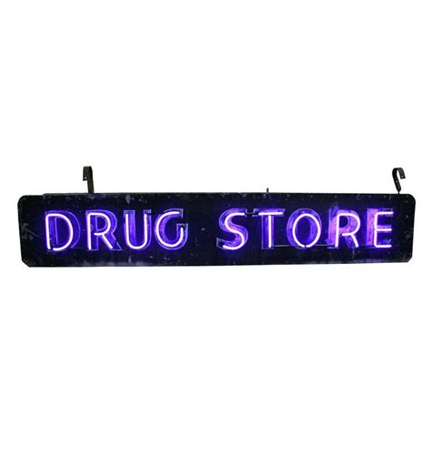 Double Sided Neon Drug Store Sign Circa 1955 For Sale At 1stdibs