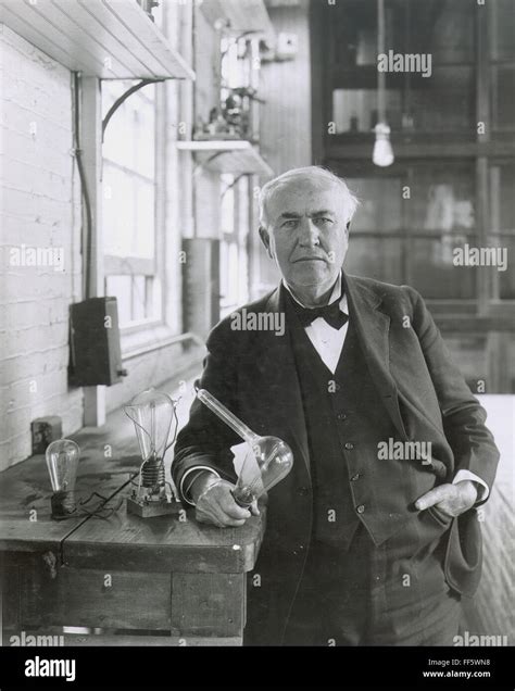 Thomas Edison 1847 1931 Namerican Inventor Photographed With His