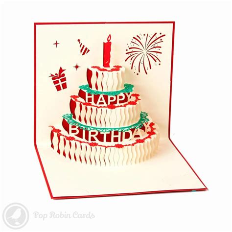 Birthday Cake With Candles 3d Pop Up Birthday Greeting Card £475